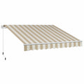 Tenda da sole retrattile in tela a righe beige e bianca 300x250 cm