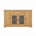 Credenza in legno con ante in vetro temperato