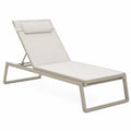 Lettino prendisole in alluminio beige con schienale regolabile