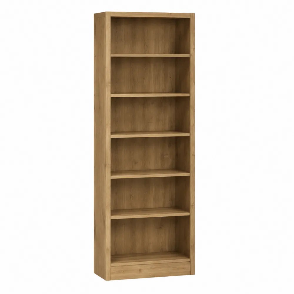Libreria a 6 Ripiani in Legno di Rovere Chiaro