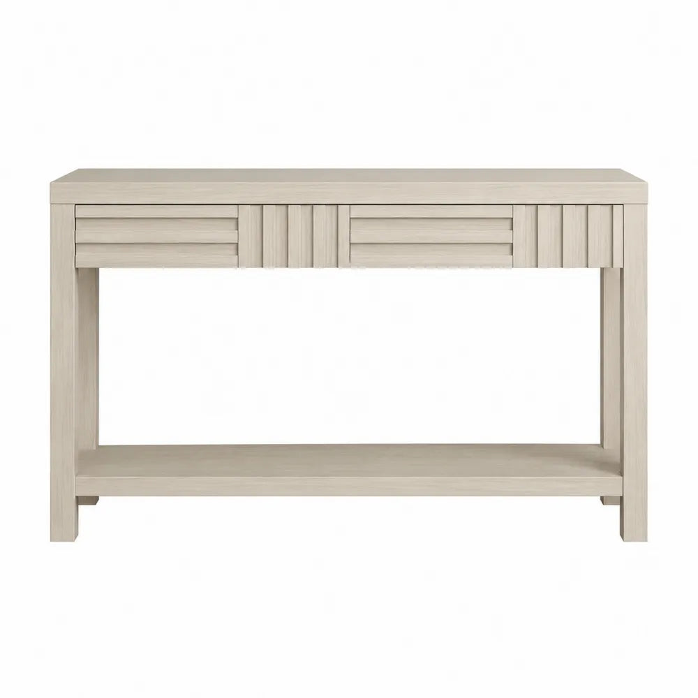 Consolle in legno MDF con cassetti e ripiano beige 120x40x80 cm